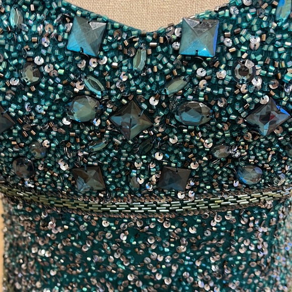 Aidan Mattox Blue and Green Mini Dress - Picture 3 of 13